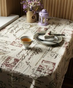 GIANTEX Tower Print Decorative Table Cloth Cotton Linen Lace Tablecloth Dining Table Cover For Kitchen Home Decor U0996 1