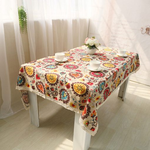 GIANTEX Bohemian National Wind Decorative Table Cloth Cotton Linen Lace Tablecloth Dining Table Cover Kitchen Home Decor U0997 2