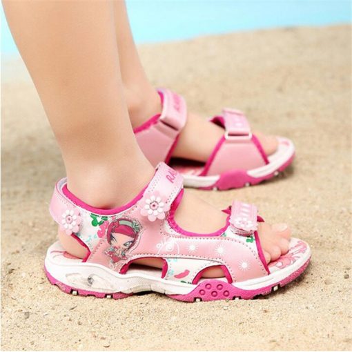 QIUTEXIONG Children Shoes Girls Sandals Summer Kids Sandals Beach Shoes Breathable Water sandalias Toddler Girls Pink Red Purple 3