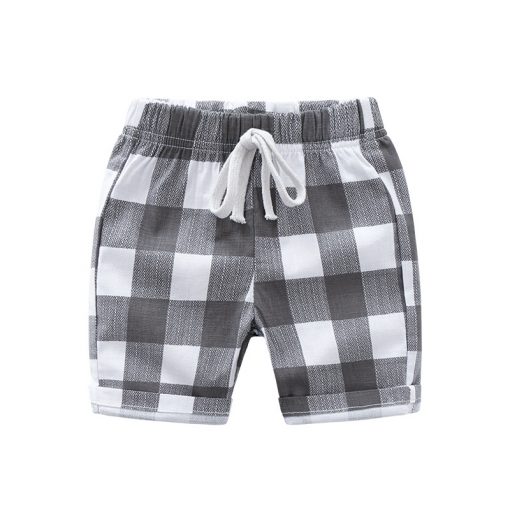 Summer Children Shorts Linen Boys Beach Shorts Kids Trousers Plaid Shorts For Boys Toddler Pants 1