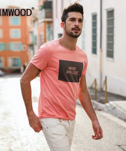 SIMWOOD 2018 Brand Fashion Casual Men T shirt Summer Short Sleeve O-neck Letter Print Slim T shirt Mens Tops Tee TD017112