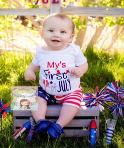 COSPOT 4th July Clothing Set Baby Girl Boy Clothes Independence Day Clothing Set Romper+Shorts Fourth of July Baby Clothes E42 1