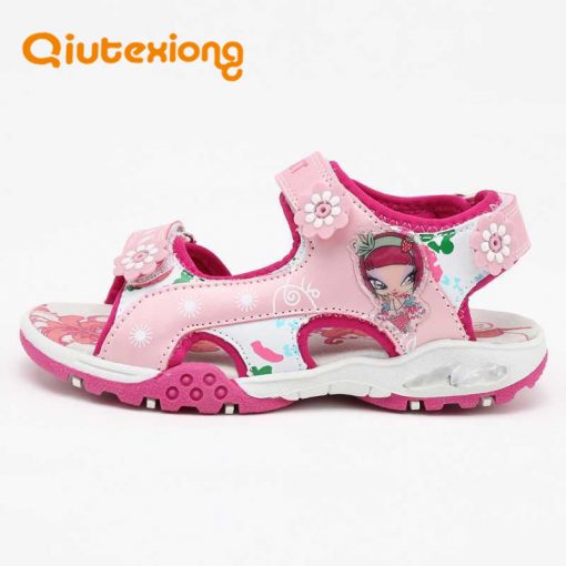 QIUTEXIONG Children Shoes Girls Sandals Summer Kids Sandals Beach Shoes Breathable Water sandalias Toddler Girls Pink Red Purple
