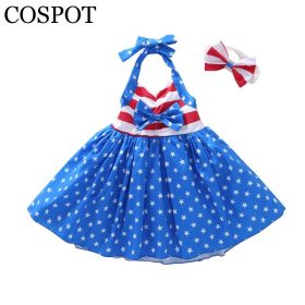 COSPOT 4th July Dresses Baby Girl Clothes Girl Summer Independence Day Dress Fourth of July Girls Clothes Dress 2018 New E43