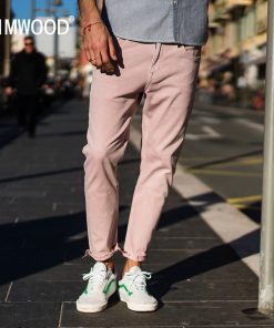 SIMWOOD 2018 Spring Summer New Jeans Men Casual Slim Fit Ankle-Length Denim Pants Unfinished Hem Jeans Plus Size 180077