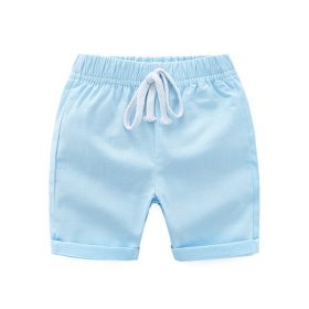 Summer Children Shorts Linen Boys Beach Shorts Kids Trousers Plaid Shorts For Boys Toddler Pants 4