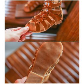 2018 Summer Girls Shoes Princess Roman Style Sandals Fashion High Boots Children Girls Sandals Kids Shoes for Girl with Bow 4