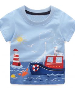 Boys Tops Summer 2018 Brand Children T shirts Boys Clothes Kids Tee Shirt Fille 100% Cotton Character Print Baby Boy Clothing