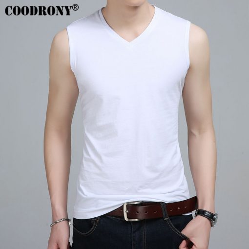 COODRONY Slim Fit Tank Top Men Sleeveless V-Neck T Shirt Men 2017 Spring Summer New Arrival Cotton T-Shirts All-match Tees S7651 1