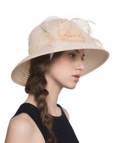 2017 Elegant Fashion Women Church Hats For Summer Flower Hat Summer Sun Hat Panama Wide Brim Beach Cappello Donna 1