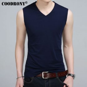 COODRONY Slim Fit Tank Top Men Sleeveless V-Neck T Shirt Men 2017 Spring Summer New Arrival Cotton T-Shirts All-match Tees S7651 3