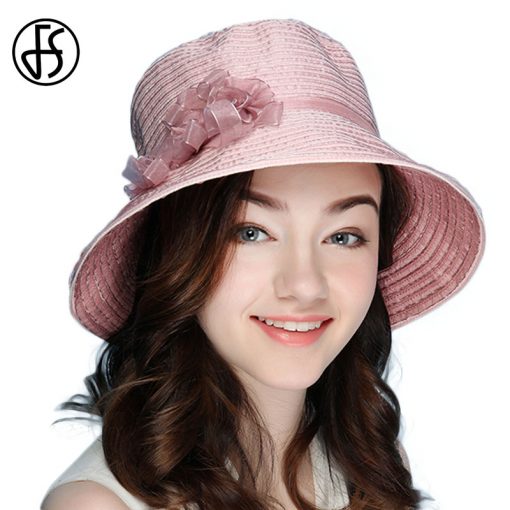 2018 Summer Beach Anti UV Hat Casual Cotton Floppy Hats Bucket Wide Brim Foldable Sun Cap Pink Brown Pink