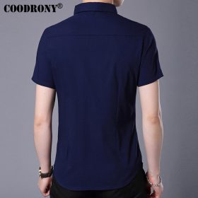 COODRONY 2017 Spring Summer New Business Casual Short Sleeve Shirt With Pocket Pure Cotton Shirt Men Slim Fit Chemise Male S7709 5