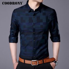 COODRONY Men Shirt Mens Business Casual Shirts 2017 New Arrival Men Famous Brand Clothing Plaid Long Sleeve Camisa Masculina 712 3