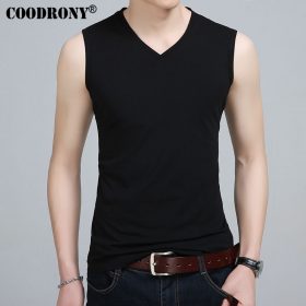 COODRONY Slim Fit Tank Top Men Sleeveless V-Neck T Shirt Men 2017 Spring Summer New Arrival Cotton T-Shirts All-match Tees S7651 2