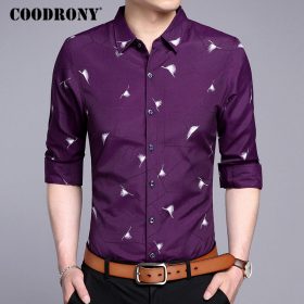 COODRONY Men Shirt Fashion Pattern Long Sleeve Camisas Masculina Mens Business Casual Shirts 2017 New Famous Brand Clothing 7714 1