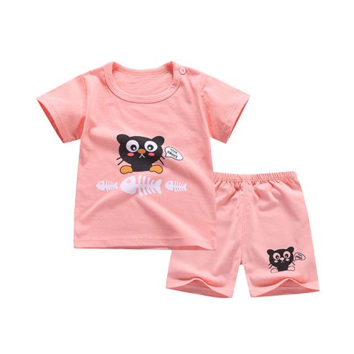 Cartoon Baby Boy Clothing Set Summer 2018 New Style Infant Clothes Baby Girls Clothing Cotton Short آستین Baby Boy Clothes 2