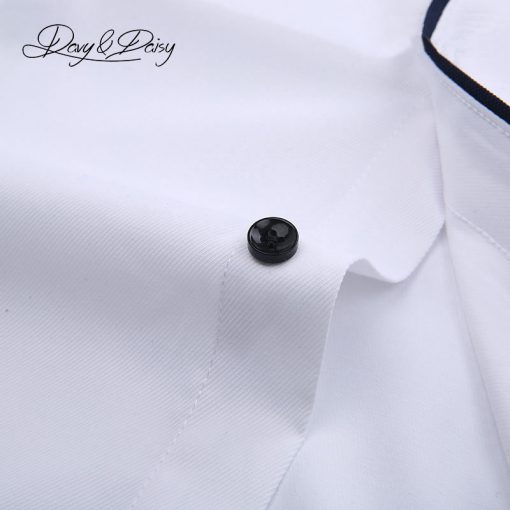 DAVYDAISY High Quality Men Shirt Long Sleeve Twill Solid  Formal Business Shirt Brand Man Dress Shirts DS085 4