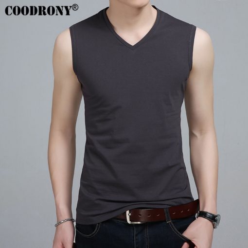 COODRONY Slim Fit Tank Top Men Sleeveless V-Neck T Shirt Men 2017 Spring Summer New Arrival Cotton T-Shirts All-match Tees S7651 4