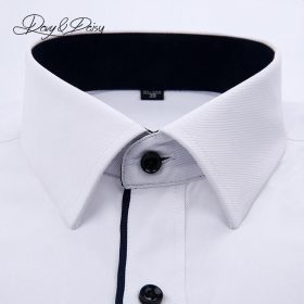 DAVYDAISY High Quality Men Shirt Long Sleeve Twill Solid  Formal Business Shirt Brand Man Dress Shirts DS085 3
