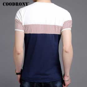 COODRONY Cotton T Shirt Men Summer Brand Clothing Short Sleeve T-Shirt Fashion Striped Gentleman Top O-Neck Tee Shirt Homme 2249 3