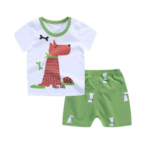 Cartoon Baby Boy Clothes Summer 2018 Newborn Baby Boy Clothes Set Cotton Baby Girl Clothing Suit Shirt+Pants Infant Clothes Set 1