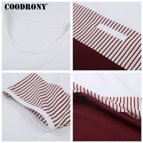 COODRONY Cotton T Shirt Men Summer Brand Clothing Short Sleeve T-Shirt Fashion Striped Gentleman Top O-Neck Tee Shirt Homme 2249 5