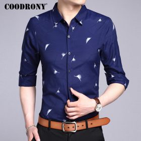 COODRONY Men Shirt Fashion Pattern Long Sleeve Camisas Masculina Mens Business Casual Shirts 2017 New Famous Brand Clothing 7714 3