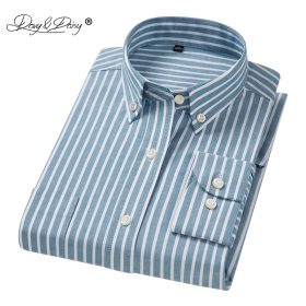 DAVYDAISY 2018 High Quality Cotton Men Shirt Oxford Long Sleeved Classical Solid Print Striped Casual Shirts 11 Colors DS159