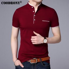 COODRONY Mandarin Collar Short Sleeve Tee Shirt Men 2017 Spring Summer New Top Men Brand Clothing Slim Fit Cotton T-Shirts S7645 3