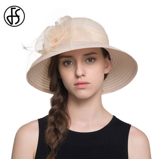 2017 Elegant Fashion Women Church Hats For Summer Flower Hat Summer Sun Hat Panama Wide Brim Beach Cappello Donna