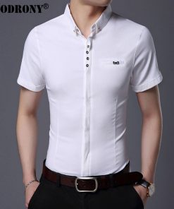 COODRONY 2017 Spring Summer New Business Casual Short Sleeve Shirt With Pocket Pure Cotton Shirt Men Slim Fit Chemise Male S7709