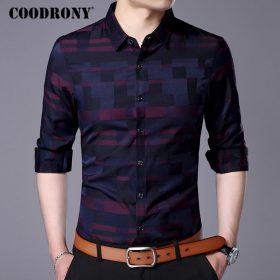 COODRONY Men Shirt Mens Business Casual Shirts 2017 New Arrival Men Famous Brand Clothing Plaid Long Sleeve Camisa Masculina 712 2