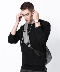 KAKA 2018 New Arrival Male Shoulder Bags USB Charging Crossbody Bags Men Anti theft Chest Bag Summer Short Trip Messengers Bag  1