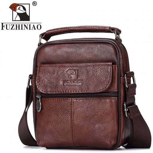 FUZHINIAO Genuine Leather Men Messenger Bag Hot Sale Male Small Man Fashion Crossbody Shoulder Bags Men's Travel New Handbags