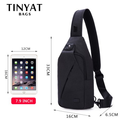 TINYAT Summer Design Male Crossbody Bag Shoulder Bags for Men Fit For 7.9 inch Ipad Functional Waterproof Travel Chest Pack T609 3