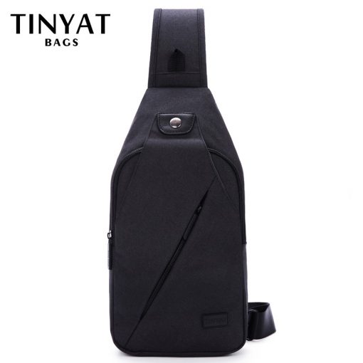 TINYAT Summer Design Male Crossbody Bag Shoulder Bags for Men Fit For 7.9 inch Ipad Functional Waterproof Travel Chest Pack T609
