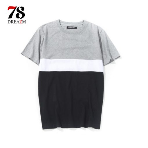 2018 Brand New Men's Clothing patchwork long t shirt Hip hop StreetWear t-shirt Extra Long Length Tee Tops long line tshirt 1