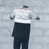 2018 Brand New Men's Clothing patchwork long t shirt Hip hop StreetWear t-shirt Extra Long Length Tee Tops long line tshirt 3