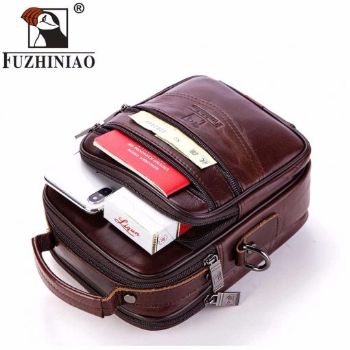 FUZHINIAO Brands Handbags Flap Genuine Leather Shoulder Bags Vintage Style Male Small 2018 Promotion Designers Messenger Bag