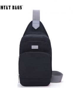 TINYAT Casual Men's chest bag women messenger bag Portable Crossbody bag waterproof nylon shoulder bag t606 black/Blue