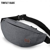 TINYAT Men Canvas Backpack School Casual Laptop Backpack Gray Composition Bags Leisure Male Waist Belt Bag Crossbody t101 t201  4