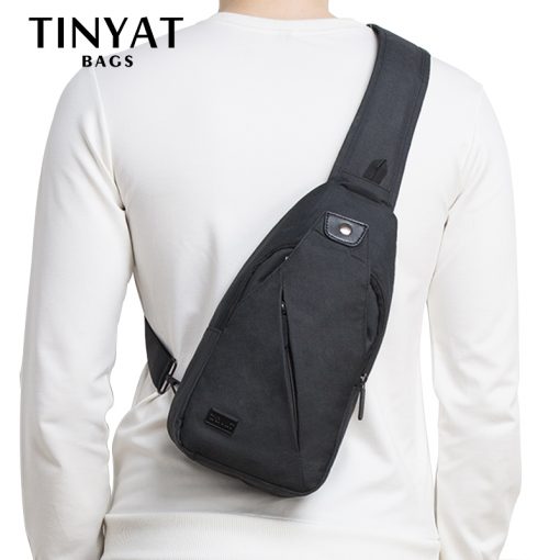 TINYAT Summer Design Male Crossbody Bag Shoulder Bags for Men Fit For 7.9 inch Ipad Functional Waterproof Travel Chest Pack T609 5
