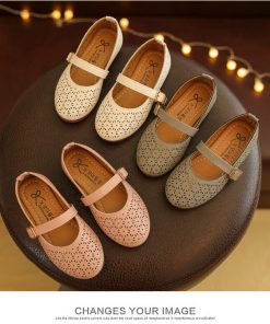 2018 PU leather New style kids girl Princess shoes girl baby moccasins Children ballet dance shoes hot sale mary jane shoes 1