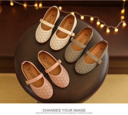 2018 PU leather New style kids girl Princess shoes girl baby moccasins Children ballet dance shoes hot sale mary jane shoes 1