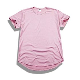 HIPFANDI 2018 Summer Pure T-shirt pink black Wholesale Extended Long T shirt Mens Hip Hop New design Street Men Cheap T shirt 1