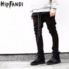 HIPFANDI Newest Hip Hop Men fear of god fog justin bieber style skinny slim long stripe zippers pants jogger in  kanye west
