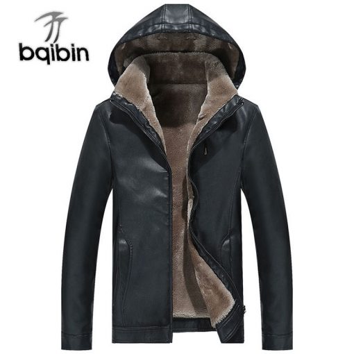 2018 Winter Men's Leather Jacket Warm Thick PU Coat Male Thermal Fleece Jackets Faux Leather Men Brand Clothing 3XL Plus Size