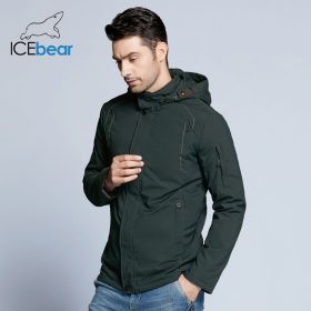 ICEbear 2018 new autumnal men's coats windbreaker warm apparel cotton padded detachable hat brand hooded man jacket MWC18120D 2