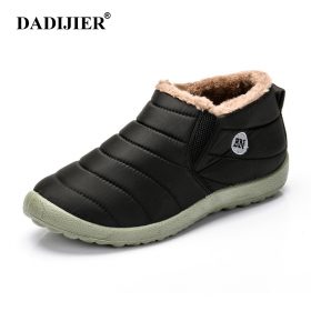 DADIJIER New Fashion Men Winter Shoes Solid Color Snow Boots Plush Inside Antiskid Bottom Keep Warm Waterproof Ski Boots ST228